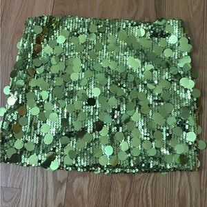 Edikted Green Sequin Skirt